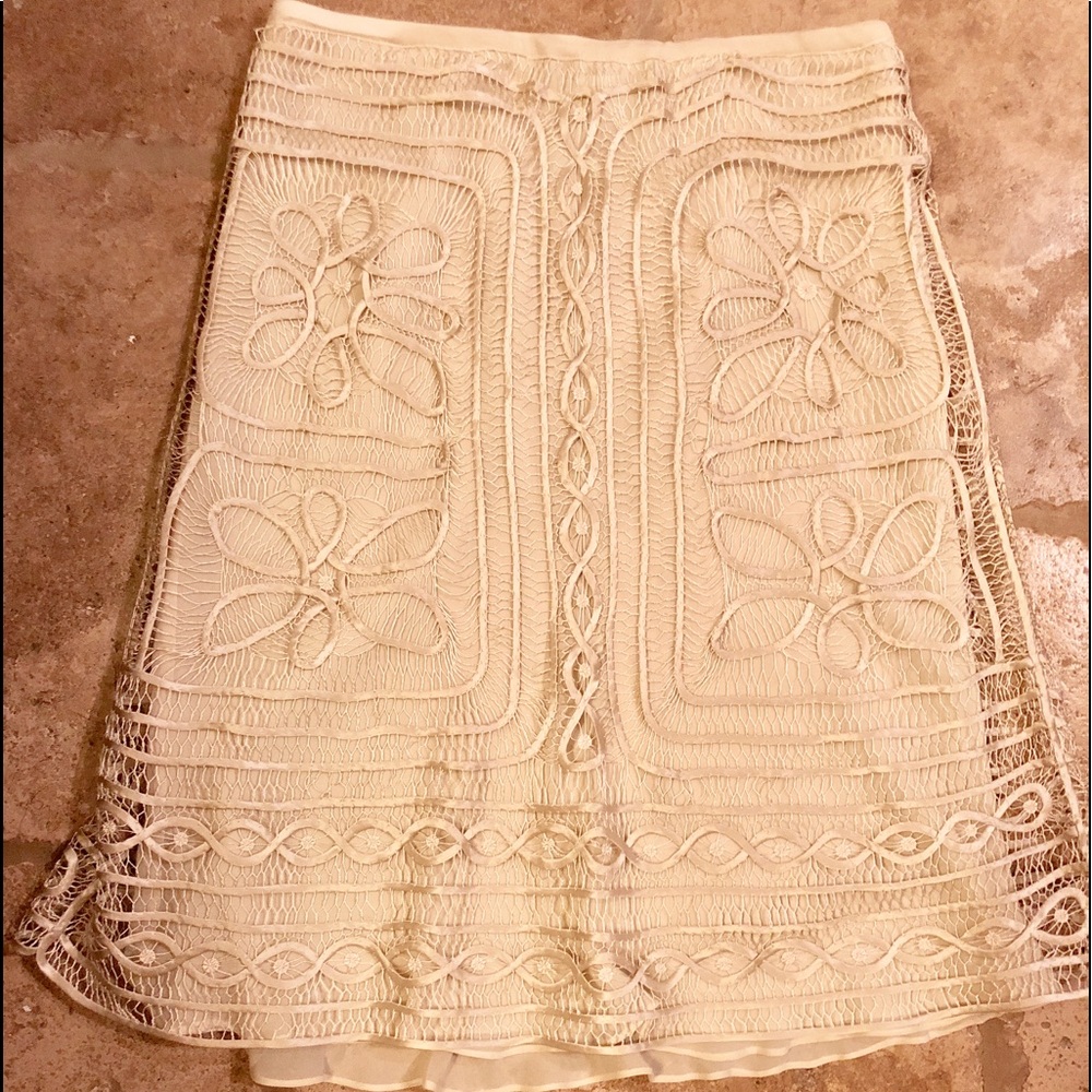 Max Studio Silk Overlay Skirt S